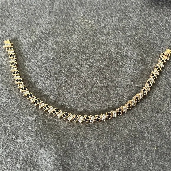 Gold Over Sterling Sapphire Bracelet-7.25” - Picture 3 of 12